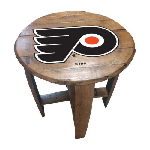 Imperial Philadelphia Flyers Oak Barrel End Table