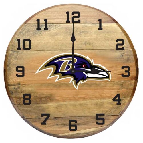 Imperial-Baltimore-Ravens-Oak-Barrel-Clock2