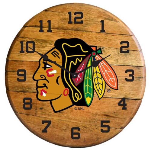 Imperial-Chicago-Blackhawks-Oak-Barrel-Clock2