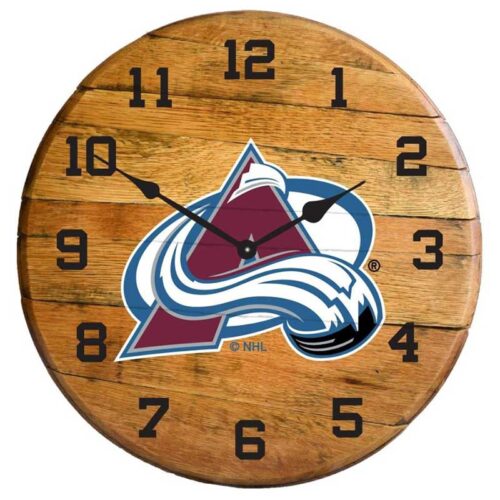 Imperial-Colorado-Avalanche-Oak-Barrel-Clock2