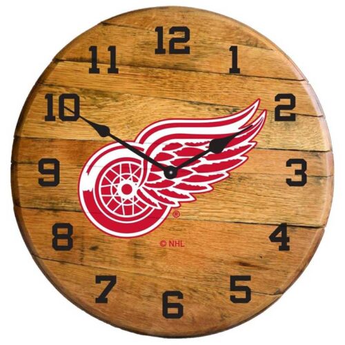 Imperial-Detroit-Red-Wings-Oak-Barrel-Clock2