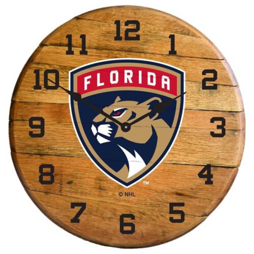 Imperial-Florida-Panthers-Oak-Barrel-Clock2