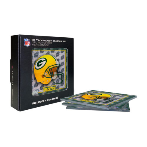 Imperial-Green-Bay-Packers-5D-Holographic-Coaster-Set