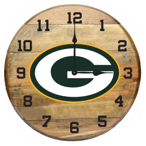 Imperial-Green-Bay-Packers-Oak-Barrel-Clock1