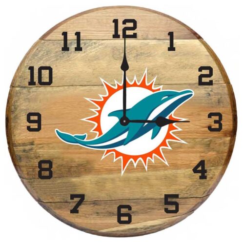 Imperial-Miami-Dolphins-Oak-Barrel-Clock2
