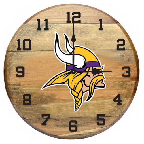 Imperial-Minnesota-Vikings-Oak-Barrel-Clock2