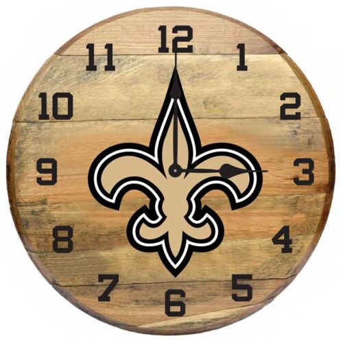 Imperial-New-Orleans-Saints-Oak-Barrel-Clock2