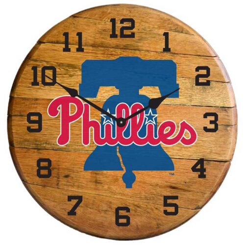 Imperial-Philadelphia-Philies-Oak-Barrel-Clock1
