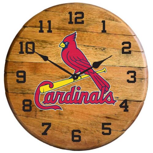 Imperial-St-Louis-Cardinals-Oak-Barrel-Clock2