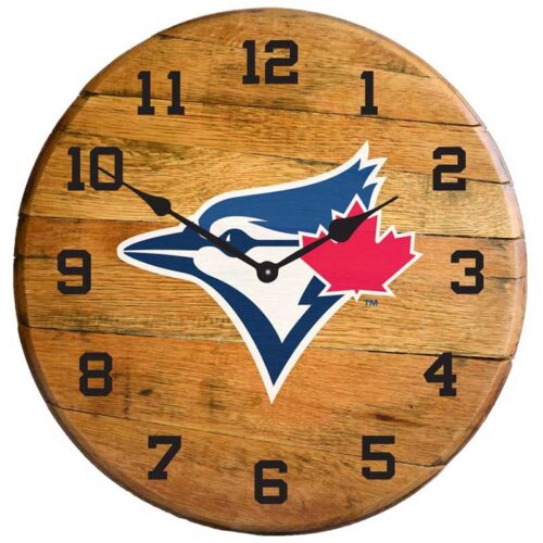 Imperial-Toronto-Blue-Jays-Oak-Barrel-Clock2