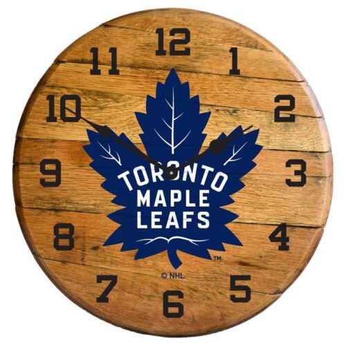 Imperial-Toronto-Maple-Leafs-Oak-Barrel-Clock2