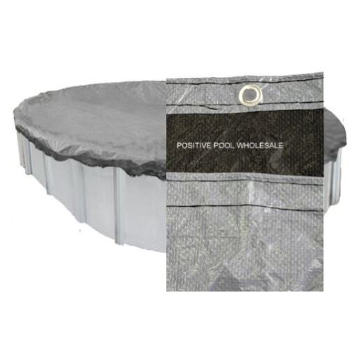 PoolTux 122029ASBL Silver and Black 16' x 24'/25' Oval Cover 1