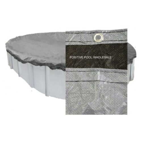 PoolTux 122240ASBL Silver and Black 18' x 36' Oval Cover 1