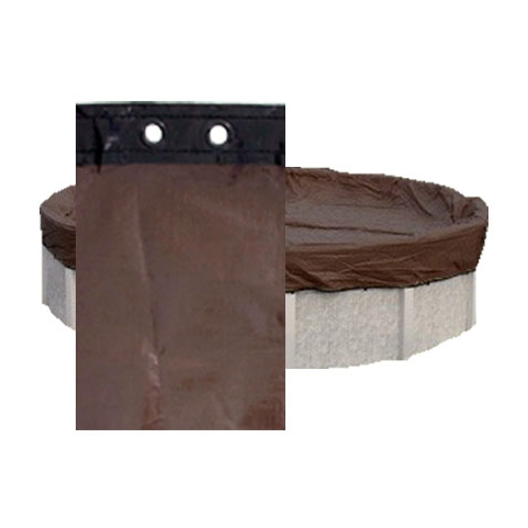 PoolTux BB1840 Brown and Black 18' x 40' Oval Winter Cover 3