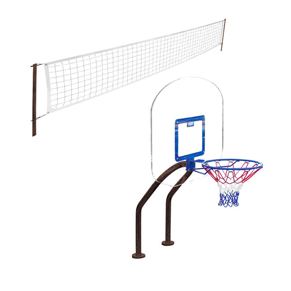 X2 Basketball Goal and Volleyball Combo