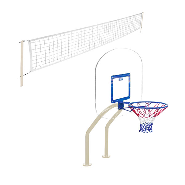 X2 Basketball Goal and Volleyball Combo