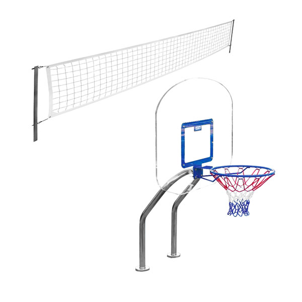 X2 Basketball Goal and Volleyball Combo