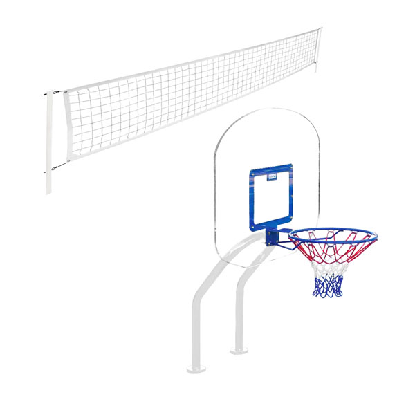 X2 Basketball Goal and Volleyball Combo
