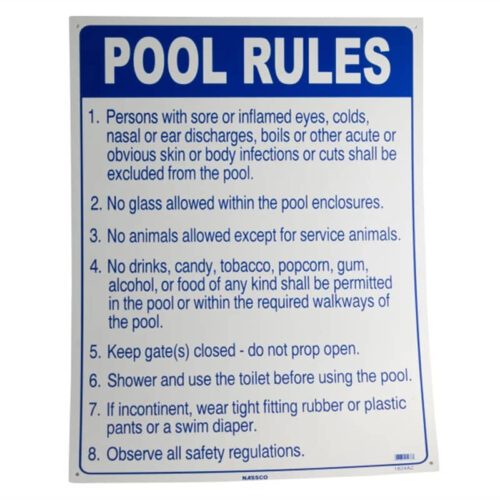 Nassco 1824AZ 18" x 24" Pool Rules Sign