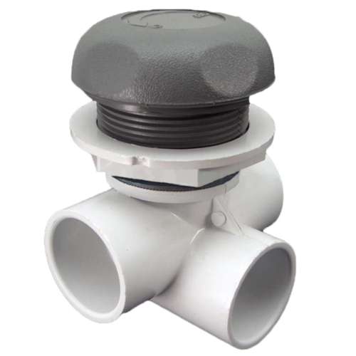 Waterway 600-4387 1" Gray 5 Scallop Horizontal Dual Port Valve