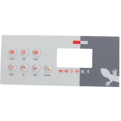 Gecko 9916-100331 7 Button Topside Control Panel Overlay