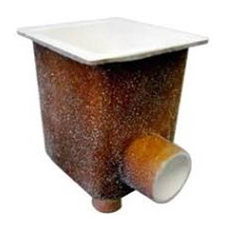 ASA FBS50809 White 9"x9"x12" Fiberglass Sump with 3" Outlet 1