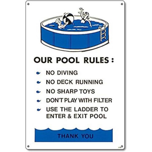 Poolmaster 41370 Above Ground Pool Regulations Sign