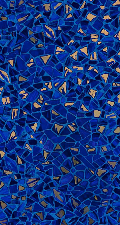 Electric Blue Carnival with Gold Inground Pool Liner