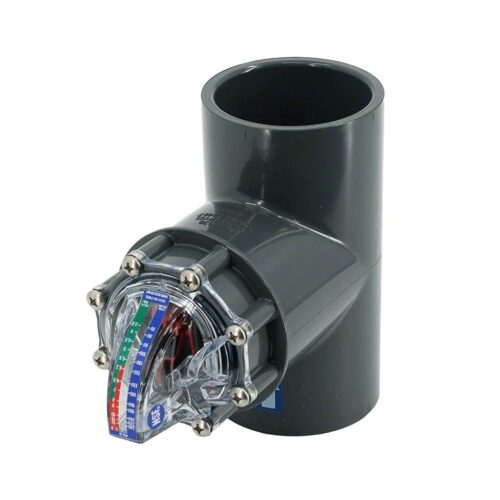H2Flow Controls FV-3 FlowVis 3 In. Schedule 80 PVC Pipe Tee Flow Meter 1