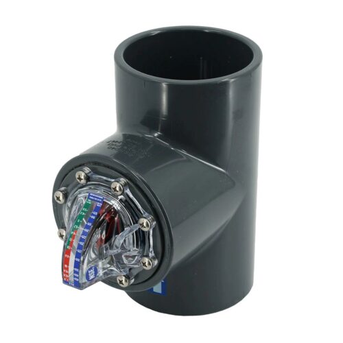 H2Flow Controls FV-4 FlowVis 4 In. Schedule 80 PVC Pipe Tee Flow Meter 1