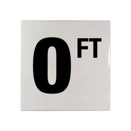 Inlays C610000 6 In. Smooth Ceramic 0FT Depth Marker Tile 1