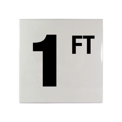 Inlays C610010 6 In. Smooth Ceramic 1FT Depth Marker Tile 1
