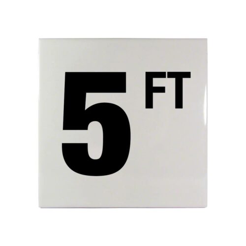 Inlays C610050 6 In. Smooth Ceramic 5FT Depth Marker Tile 4