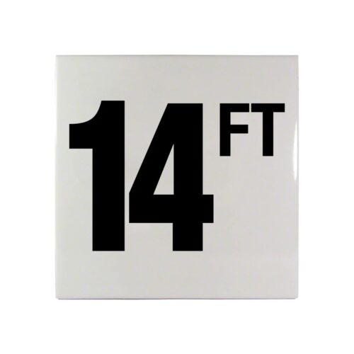 Inlays C610096 6 In. Smooth Ceramic 14FT Depth Marker Tile 3