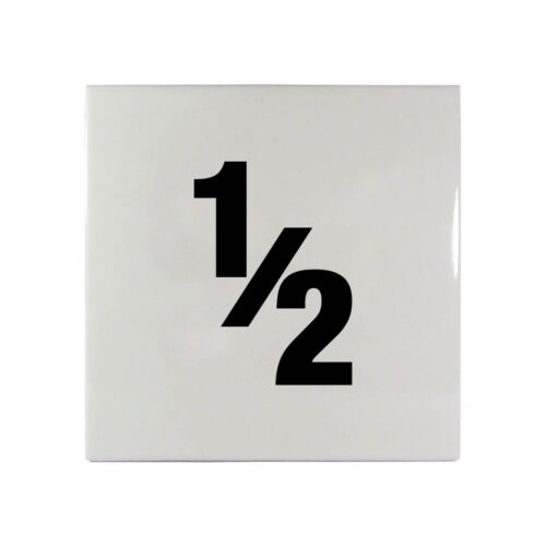 Inlays C611005 6 In. Smooth Ceramic Number 1/2 Tile 1
