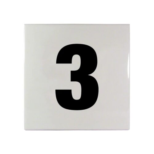 Inlays C611035 6 In. Smooth Ceramic Number 3 1/2 Tile 1