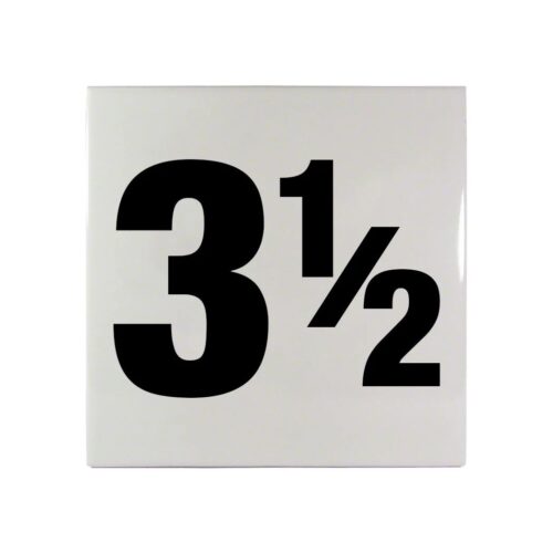 Inlays C611035 6 In. Smooth Ceramic Number 3 1/2 Tile 1