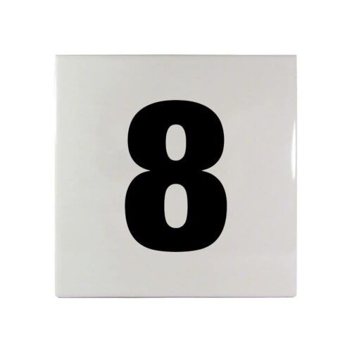 Inlays C611080 6 In. Smooth Ceramic Number 8 Tile 1