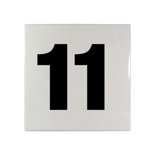 Inlays C611093 6 In. Smooth Ceramic Number 11 Tile 1