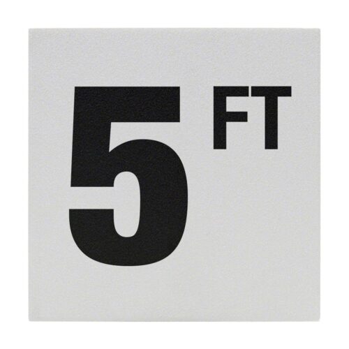 Inlays C620050 6 In. Non-Skid Ceramic 5FT Depth Marker Tile 1