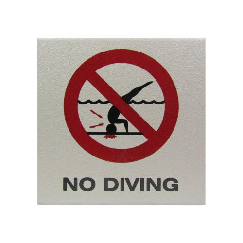 Inlays C621500 6 In. Non-Skid Ceramic No Diving Symbol Tile 1