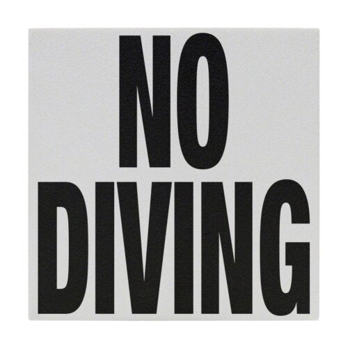 Inlays C621501 6 In. Non-Skid Ceramic No Diving Letters Tile 1