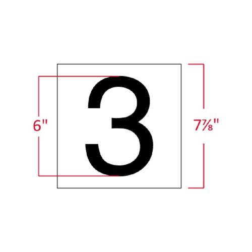 Inlays C821030 8 In. Non-Skid Ceramic Number 3 Depth Marker Tile 2