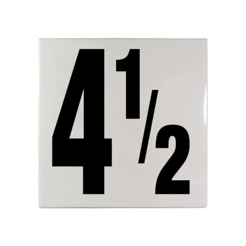 Inlays CC611045 6 In. Smooth Ceramic Number 4 1/2 Top Print Depth Marker Tile 1