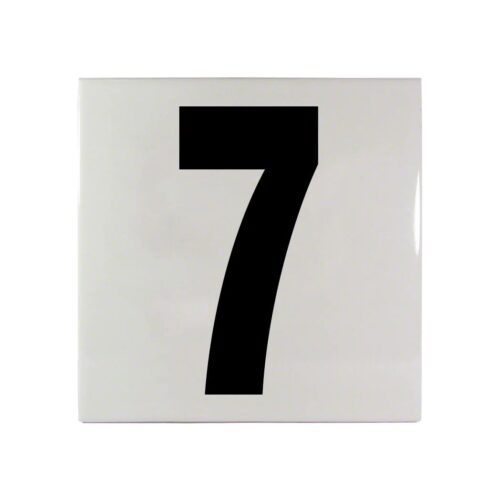 Inlays CC611070 6 In. Smooth Ceramic Number 7 Top Print Depth Marker Tile 1
