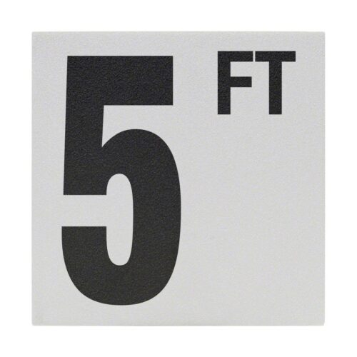 Inlays CC620050 6 In. Non-Skid Ceramic 5FT Depth Marker Tile 1