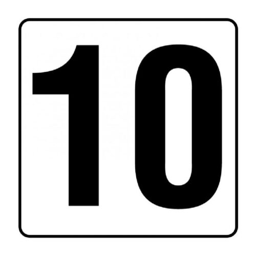 Inlays V621092 6 In. Number 10 Depth Marker Vinyl Stick-On 1