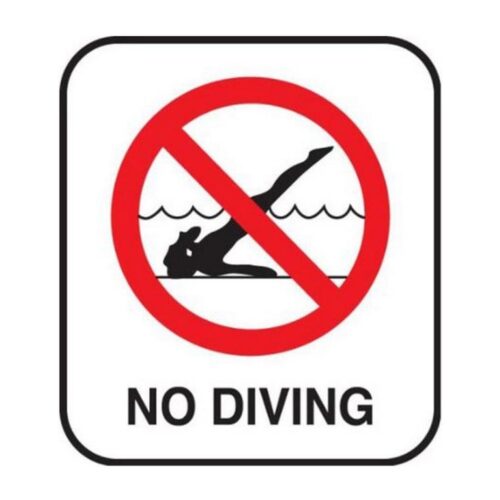 Inlays V621500 6 In. No Diving Symbol Depth Marker Vinyl Stick-On 1