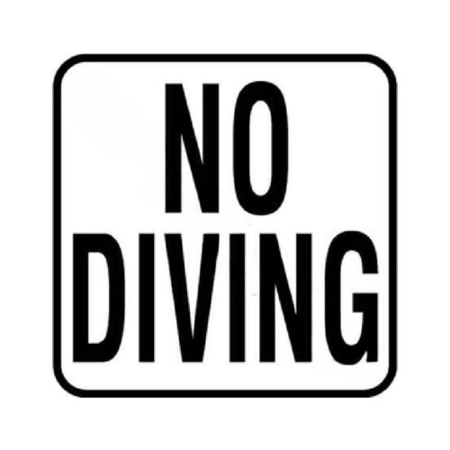 Inlays V621501 6 In. No Diving Vinyl Depth Marker Stick-On 1