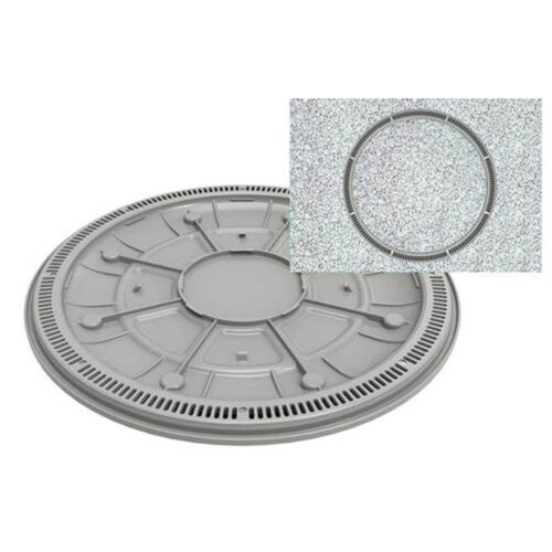 Superflo-360-Pebble-Top-Drain,-20-In.,-Light-Gray